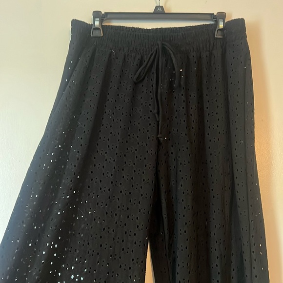 Jenny Boston Other - Black Eyelet Beach Pants Size XL